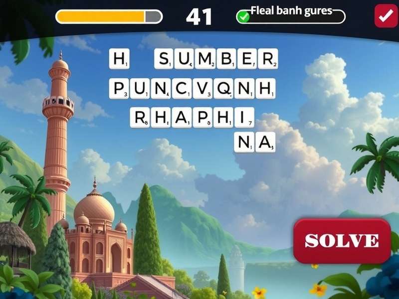 Wordscapes गेम इंटरफेस दिखाता हुआ चित्र