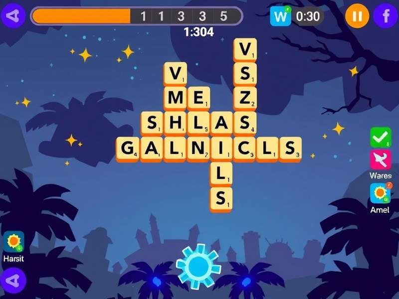 Wordscapes Level 85 स्क्रीनशॉट - पहेली ग्रिड और शब्द