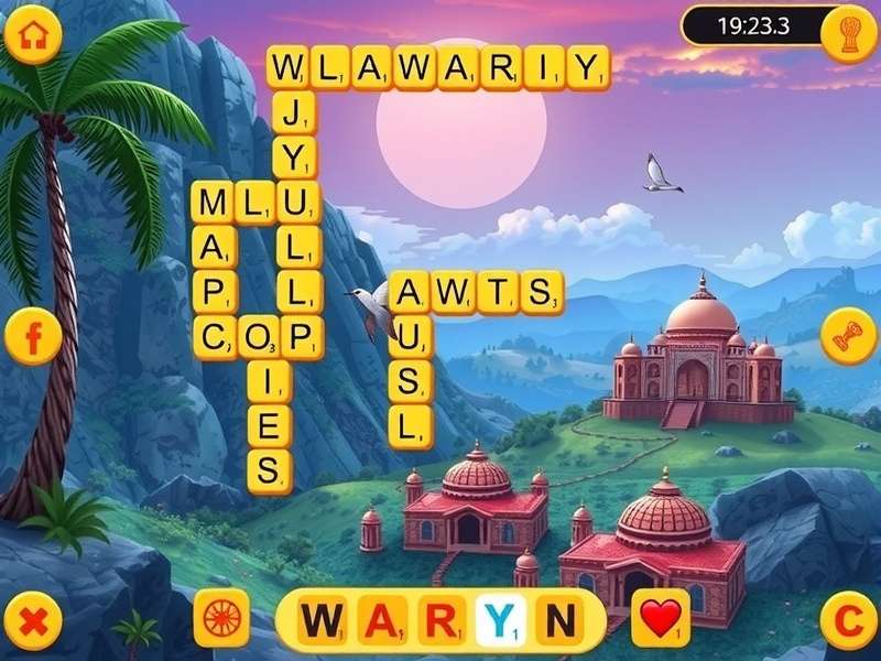 Wordscapes game on iPad screen