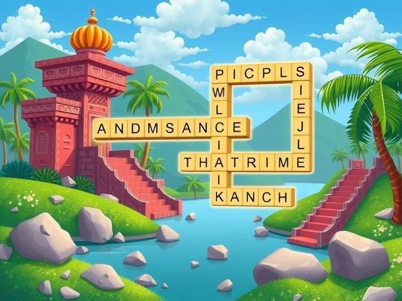 Wordscapes Daily Puzzle Joke का चित्रण - रंगीन शब्द पहेली