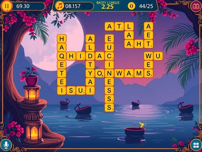 Wordscapes Daily Puzzle Music का इंटरफ़ेस दिखाती हुई तस्वीर