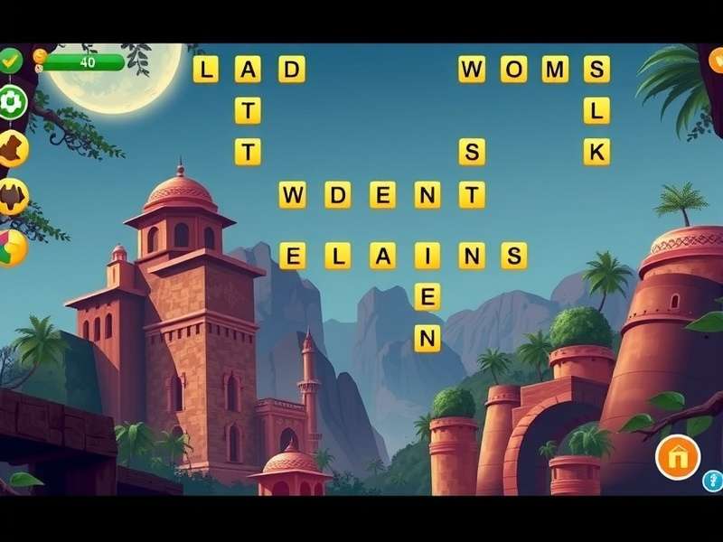 Wordscapes Level 40 जंगल थीम में गेमप्ले स्क्रीनशॉट