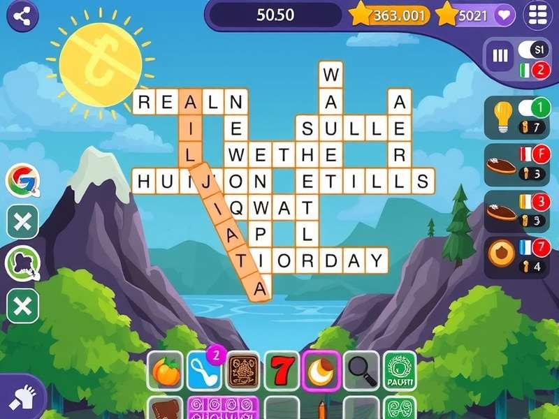 वर्डस्केप्स डेली पज़ल इंटरफ़ेस हिंदी में दिखाता हुआ