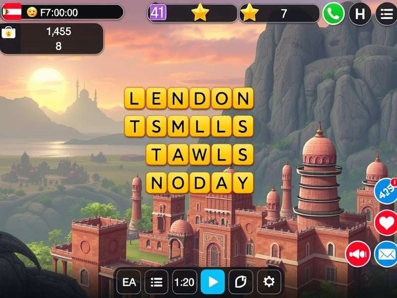 Wordscapes gameplay screenshot showing puzzle interface