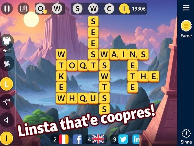 Wordscapes gameplay on a mobile device showing a completed puzzle