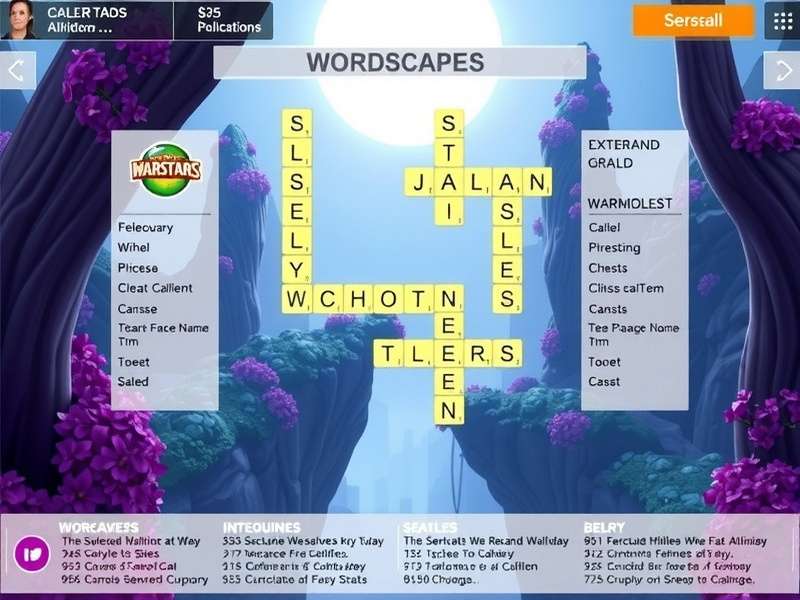 Wordscapes game screenshot on mobile device showing word puzzle