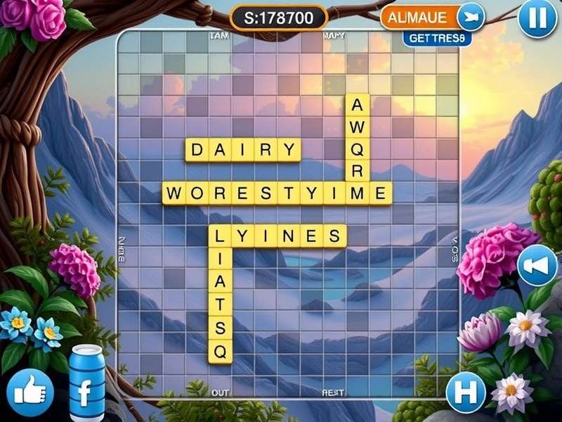 Wordscapes daily puzzle gameplay on mobile device showing vibrant word grid