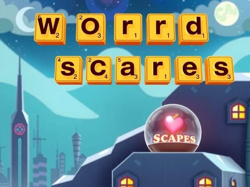 Wordscapes game interface on a mobile device showing colorful word puzzles