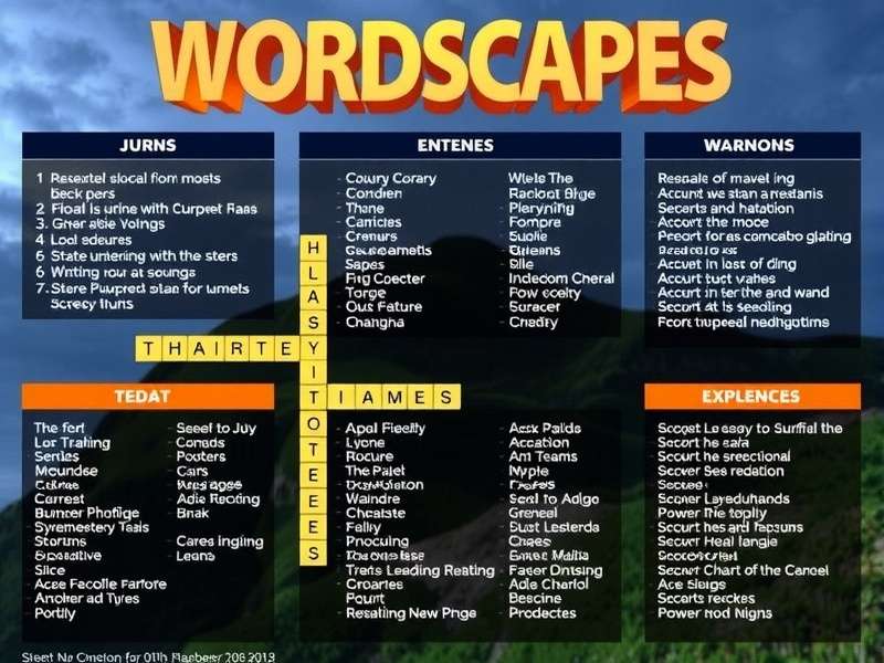 Wordscapes game interface showing puzzle solution