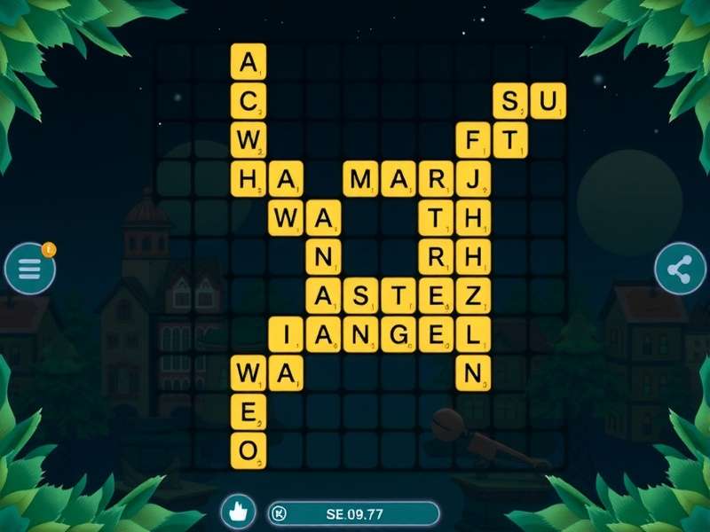 Wordscapes word search puzzle gameplay showing strategic letter patterns