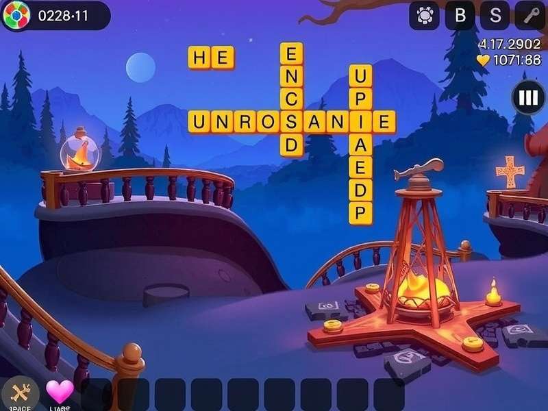 Wordscapes Uncrossed early level gameplay showing letter tiles and word formation