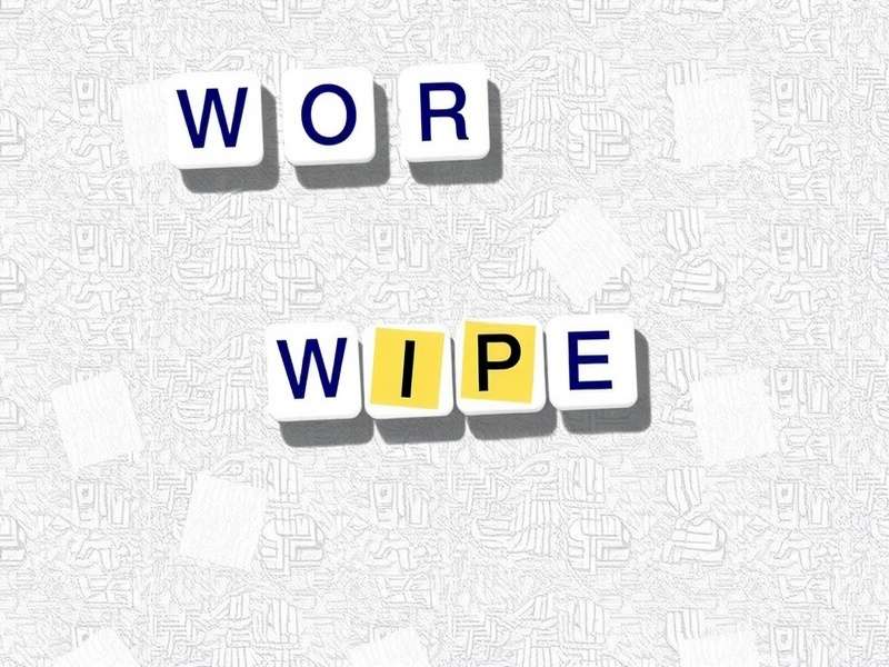 Word Wipe puzzle gameplay on mobile screen showing word grid