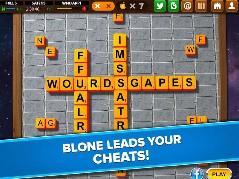 Wordscapes gameplay on a mobile screen with scenic background