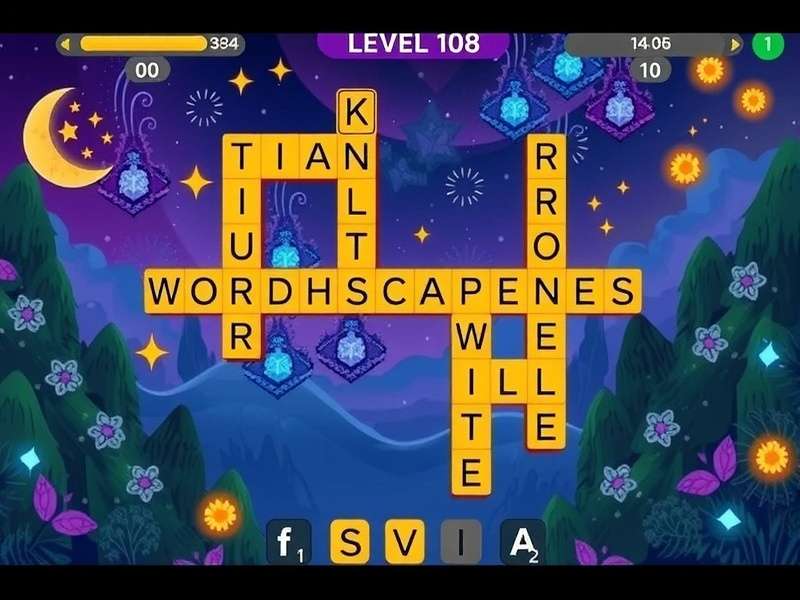 Wordscapes Level 108 puzzle screen showing letters A, E, L, P, S, T