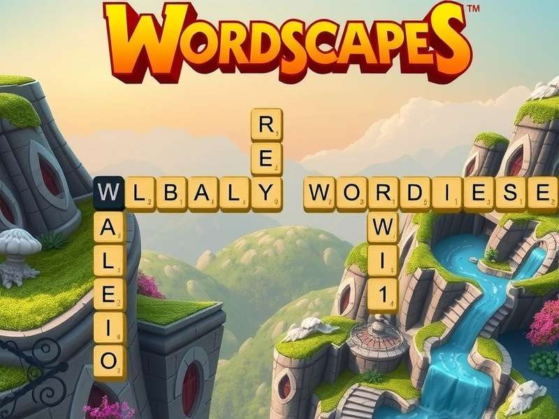 Wordscapes game interface showing puzzles on mobile screen