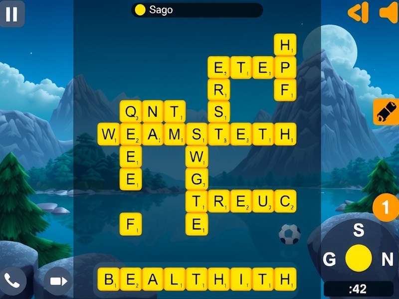 Person holding a phone showing the Wordscapes Daily Puzzle screen