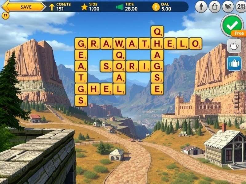 Gameplay screenshot of Wordscapes Level 11611 showing letter grid