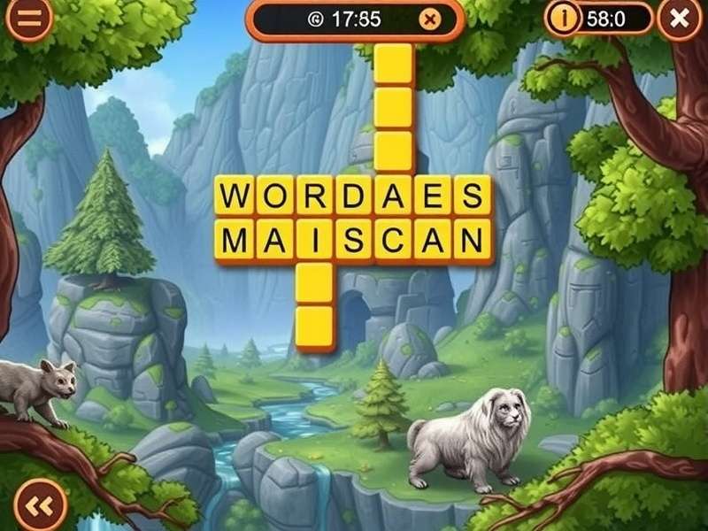 A person holding an iPad with Wordscapes Daily Puzzle open