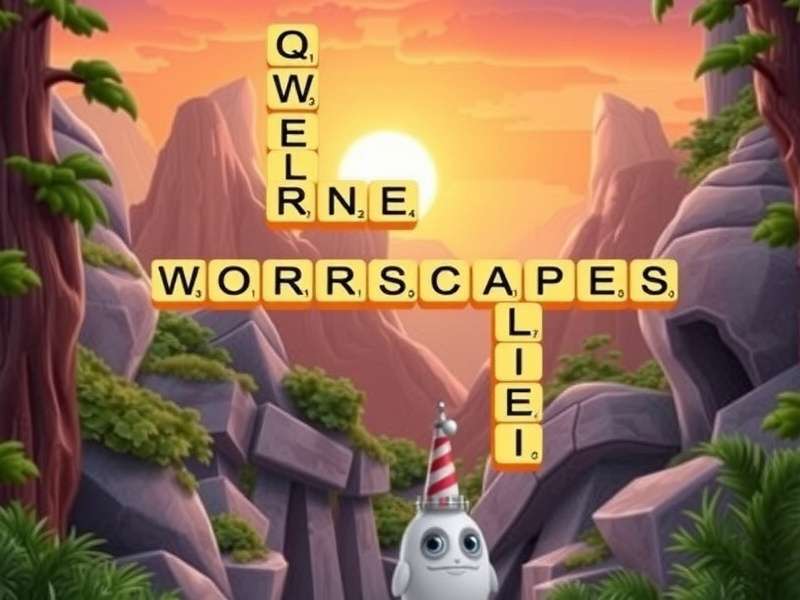 Screenshot of Wordscapes Daily Puzzle gameplay showing a serene background and letter grid