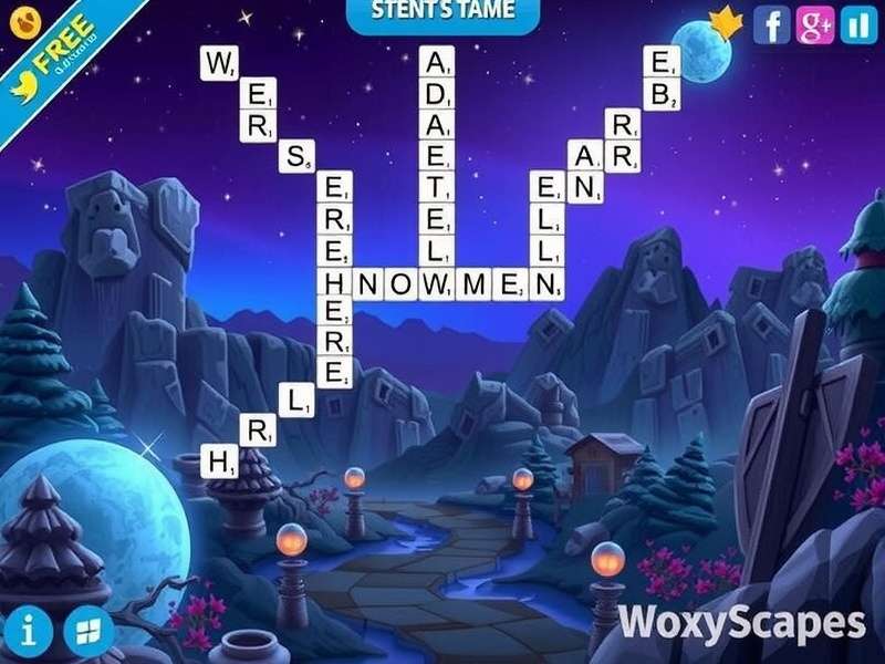 Wordscapes game interface showing a daily puzzle with letters being connected to form words on a vibrant background