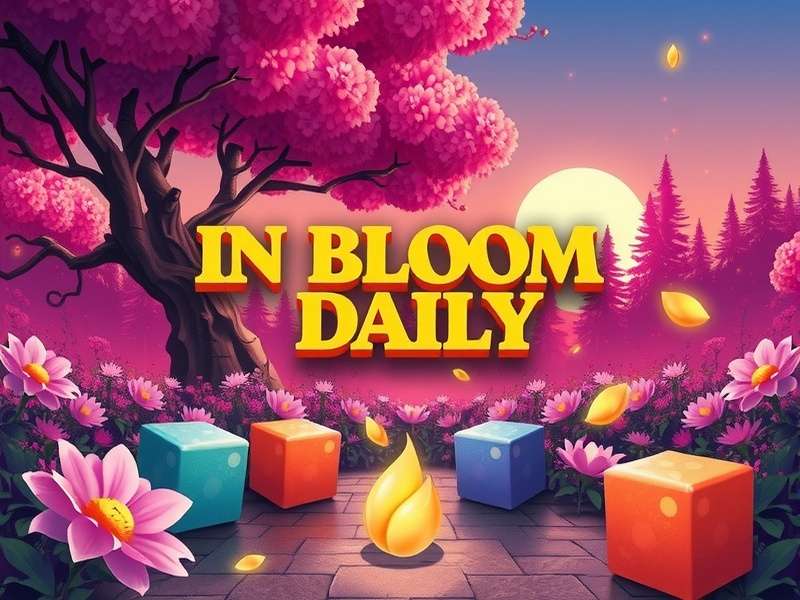 Wordscapes In Bloom Daily game interface showing a blooming flower puzzle with letters arranged in a circle
