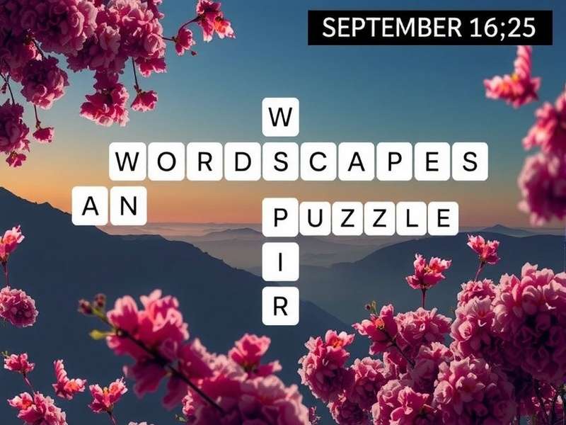 Wordscapes Daily Puzzle September 16 2025 — vibrant nature-themed word game screenshot
