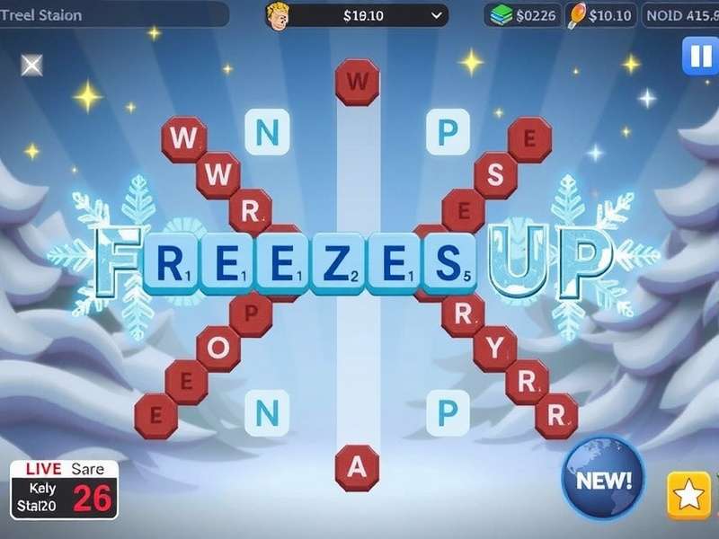 Wordscapes game frozen on smartphone screen with troubleshooting overlay